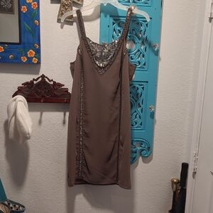 Andrew Charles Taupe Embellished Chemise